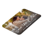 Magnet Flexible enregistrer la date chic blanc écriture photo coup (Côté Gauche)