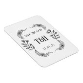 Magnet Flexible Enregistrer la date Custom Art Déco Botanical Mono (Côté Droit)
