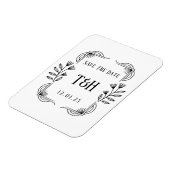 Magnet Flexible Enregistrer la date Custom Art Déco Botanical Mono (Côté Gauche)