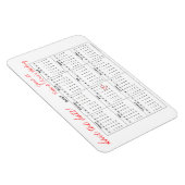Magnet Flexible Enregistrer la date de l'aimant Calendrier annuel  (Côté Droit)