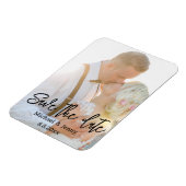 Magnet Flexible enregistrer la date, écriture moderne photo mariag (Côté Gauche)