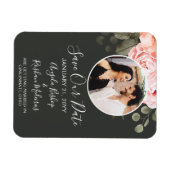 Magnet Flexible Enregistrer La Date Élégant Rose Rose Rose Floral (Horizontal)