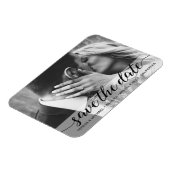 Magnet Flexible Enregistrer la date élégant script fiançailles pho (Côté Gauche)