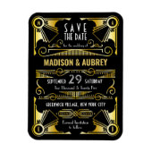Magnet Flexible Enregistrer la date Gatsby Mariage Art Déco Gold N (Vertical)