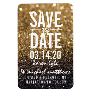 Magnet Flexible Enregistrer la date - Gold Lit Nite Fab