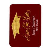Magnet Flexible Enregistrer La Date Graduation Faux Gold Grad Anno (Vertical)