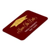 Magnet Flexible Enregistrer La Date Graduation Faux Gold Grad Anno (Côté Gauche)