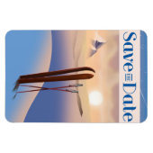 Magnet Flexible Enregistrer La Date Mariage Ski Vintage (Horizontal)