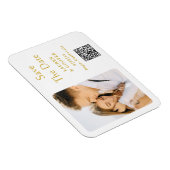 Magnet Flexible Enregistrer La Date Or Blanc Style Design Mariage  (Côté Droit)