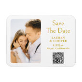 Magnet Flexible Enregistrer La Date Or Blanc Style Design Mariage  (Horizontal)