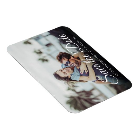Magnet Flexible Enregistrer la date Photo Elegant Script Simple (Côté Droit)