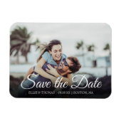 Magnet Flexible Enregistrer la date Photo Elegant Script Simple (Horizontal)