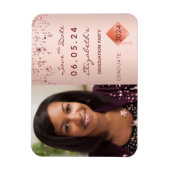 Magnet Flexible Enregistrer la date photo graduation fête blush 20 (Vertical)