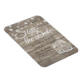 Magnet Flexible Enregistrer La Date Rustique Bois Mason Jar Éclair (Côté Droit)