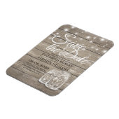 Magnet Flexible Enregistrer La Date Rustique Bois Mason Jar Éclair (Côté Gauche)