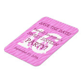 Magnet Flexible Enregistrer la date Sweet 16 Zebra Anniversaire Cé (Côté Gauche)