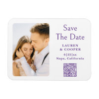 Enregistrer La Date Violet Blanc Style Moderne Mar