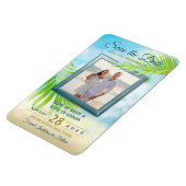 Magnet Flexible Enregistrer la date Votre photo Plage Mariage Palm (Côté Gauche)