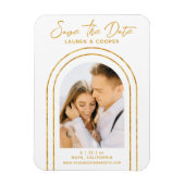 Magnet Flexible Enregistrer La Date White Gold Style Art Déco Mari (Vertical)