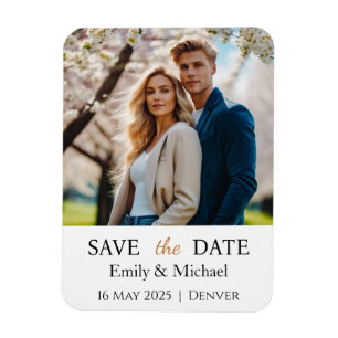 Magnet Flexible Enregistrer la photo Faire-part de mariage date
