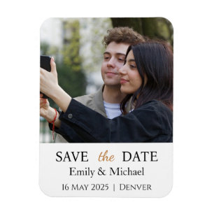 Magnet Flexible Enregistrer la photo Faire-part de mariage date