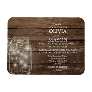 Magnet Flexible Enregistrer l'aimant de date Rustic Mason Jar Lumi