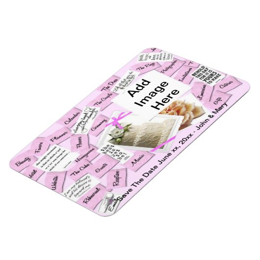 Magnet Flexible Enregistrer l'aimant Mariage date (Côté Gauche)