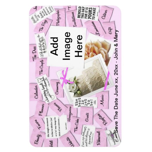 Magnet Flexible Enregistrer l'aimant Mariage date (Vertical)