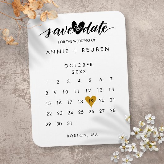 Magnet Flexible Enregistrer le calendrier des dates élégantes et c