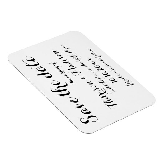 Magnet Flexible Enregistrer le script Date Elegant Calligraphy Mar (Côté Droit)