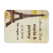 Magnet Flexible Enregistrer le style Tour Eiffel Date (Horizontal)