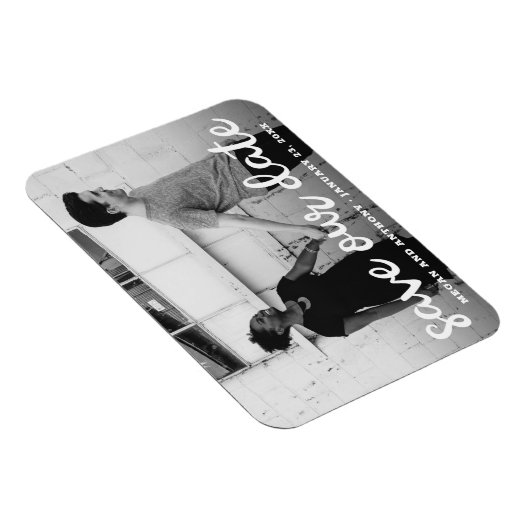 Magnet Flexible Enregistrer Notre Date Modern manuscrit Script Pho (Côté Droit)