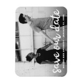 Magnet Flexible Enregistrer Notre Date Modern manuscrit Script Pho (Vertical)