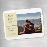 Magnet Flexible Enregistrer notre date, votre photo et vos informa<br><div class="desc">Annoncez votre date de mariage avec une carte magnétique Save Our Date (ou Save The Date). Tous les éléments sont personnalisables. Utilisez votre propre photo, date, nom, ville et état. Envoyer à des parents et des amis. Cette carte magnétique reste collée à un réfrigérateur comme rappel de votre journée spéciale...</div>