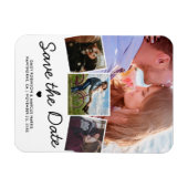 Magnet Flexible Enregistrez la date Simple 4 Photo Mariage (Horizontal)