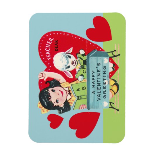 Magnet Flexible Enseignant vintage Valentine (Vertical)