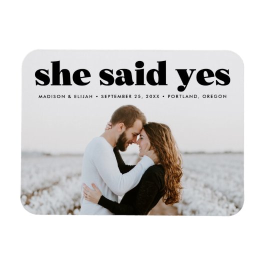 Magnet Flexible Épargne à la date de typographie noire gras modern (Horizontal)