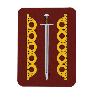 Magnet Flexible Épée normande médiévale et bandes décoratives