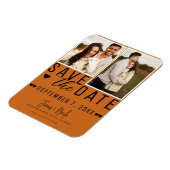 Magnet Flexible Épice orange moderne Enregistrer la date 2 Mariage (Côté Gauche)