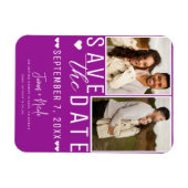 Magnet Flexible Épingle Moderne Fuchsia pour Sauvegarder la Date 2 (Horizontal)