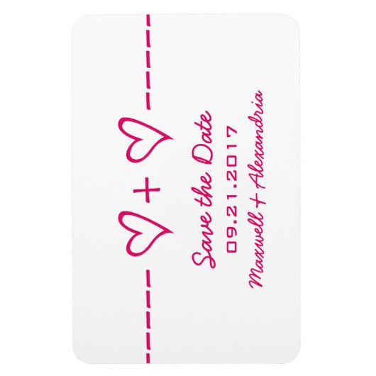 Magnet Flexible Équation cardiaque Enregistrer l'aimant de date, r (Vertical)