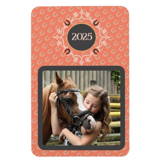 Magnet Flexible Equestria Custom Text Lucky Horse Shoe Photo (Vertical)