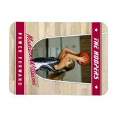 Magnet Flexible Équipe de basket-ball souvenir rouge personnalisab (Horizontal)