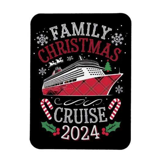 Magnet Flexible Équipe de croisière de Noël 2024 en famille (Vertical)