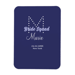 Magnet Flexible Équipe de mariée ajoutez nom monogramme demoiselle
