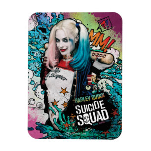 Magnet Flexible Équipe de suicide   Harley Quinn Caractère Graffit