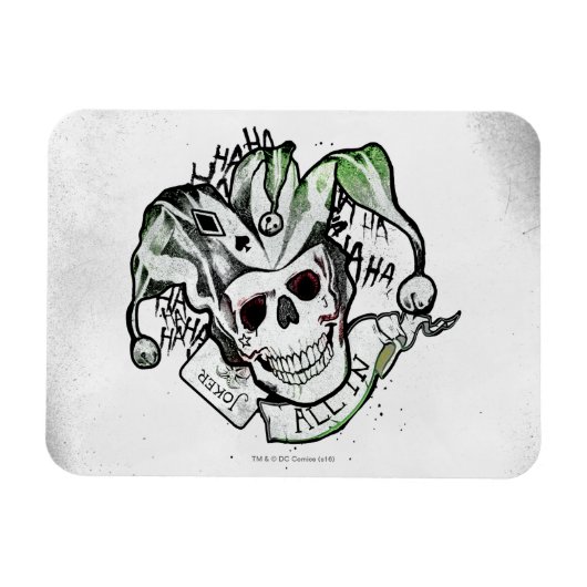 Magnet Flexible Équipe de suicide | Joker Crull "All In" Tattoo Ar (Horizontal)