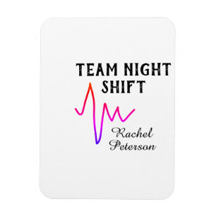Magnet Flexible Équipe infirmière de nuit docteur médical nom cœur