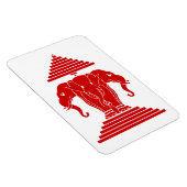 Magnet Flexible Erawan Trois éléphant en tête Lao / Laos Drapeau (Côté Droit)