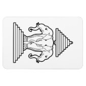 Magnet Flexible Erawan Trois éléphant en tête Lao / Laos Drapeau (Horizontal)